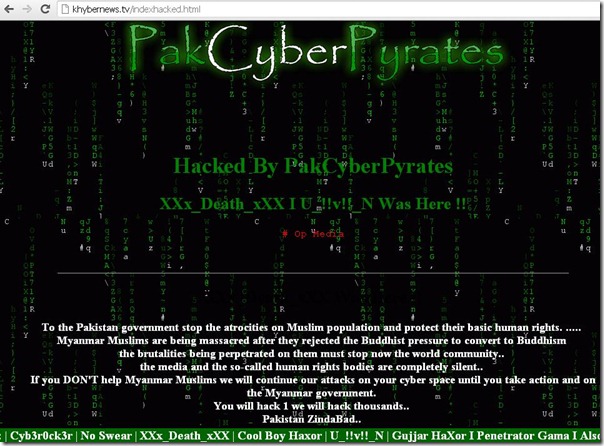 pakistan news website hacked