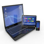 mobile laptop and tablet