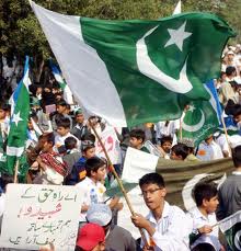 public with pakistani flags