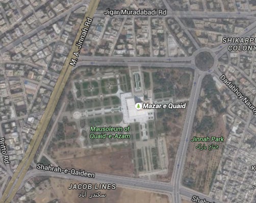 Mazar e Quaid google map