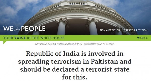white house petition pakistan