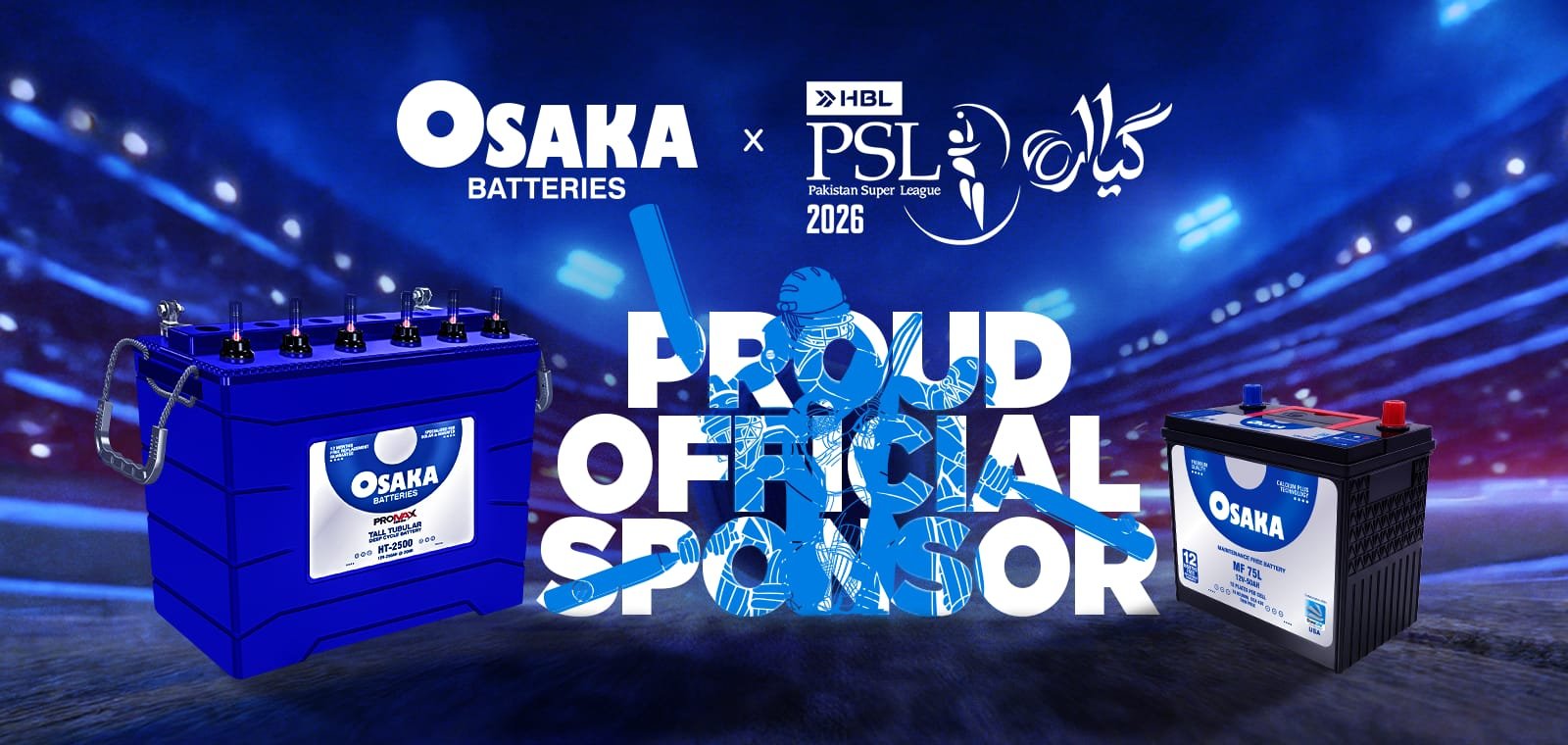 Osaka Batteries partners with the Pakistan Cricket Board for HBL PSL 11